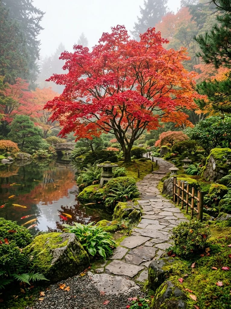 22 Autumn Garden Ideas for Dreamy Seasonal Beauty 4 Japanese Maple Feature Tree