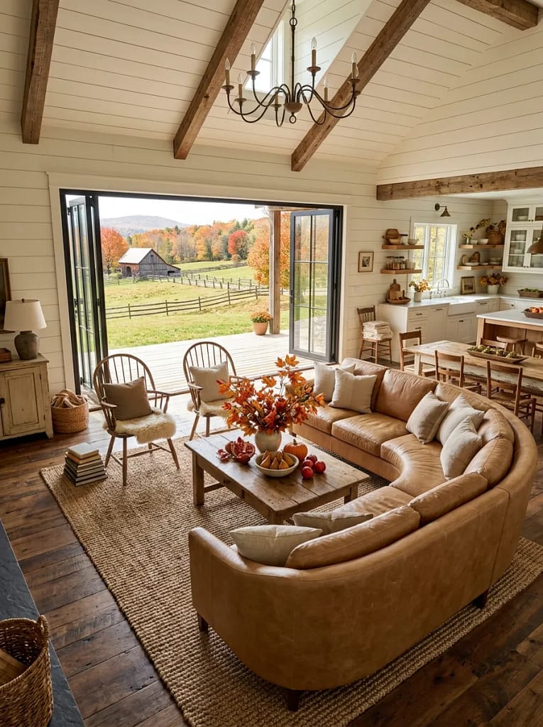 21 Farmhouse Fall Living Room Ideas Full of Warmth 21 Jute Area Rug