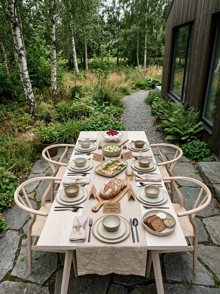 22 Backyard Potluck Table Ideas for Easy Entertaining 6 Labeled Dish Place Cards
