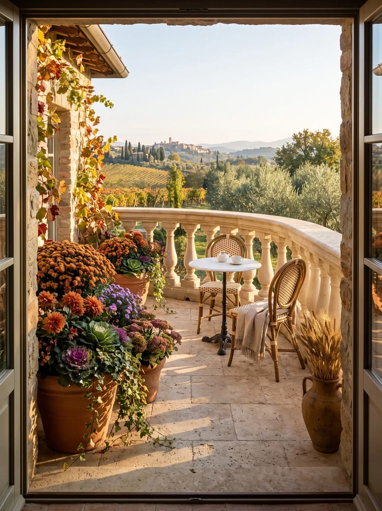 24 Fall Balcony Decor Ideas for Cozy Autumn Vibes 6 Lantern Candle Lighting