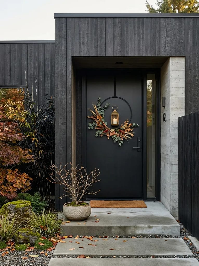 23 Fall Front Door Wreath Ideas for Instant Charm 21 Lantern Inspired Hoop Wreath