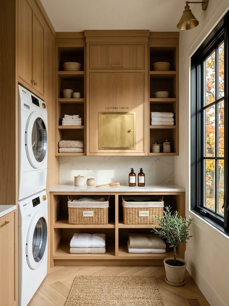 22 Fall Laundry Room Storage Ideas for Tidy Spaces 7 Laundry Chute Install