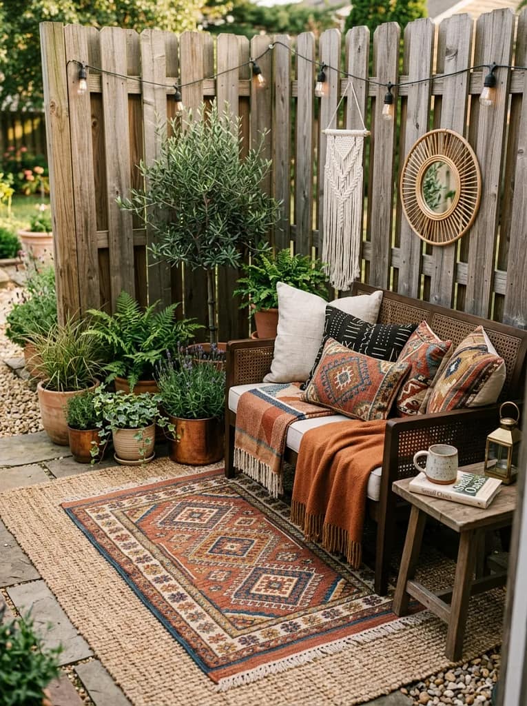 21 Tiny Patio Ideas That Maximize Small Outdoor Spaces 10 Layered Outdoor Rug
