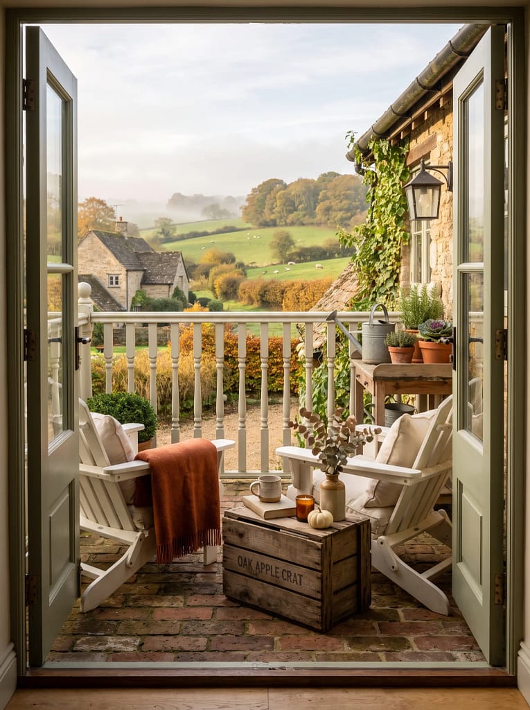 24 Fall Balcony Decor Ideas for Cozy Autumn Vibes 8 Layered Outdoor Rugs