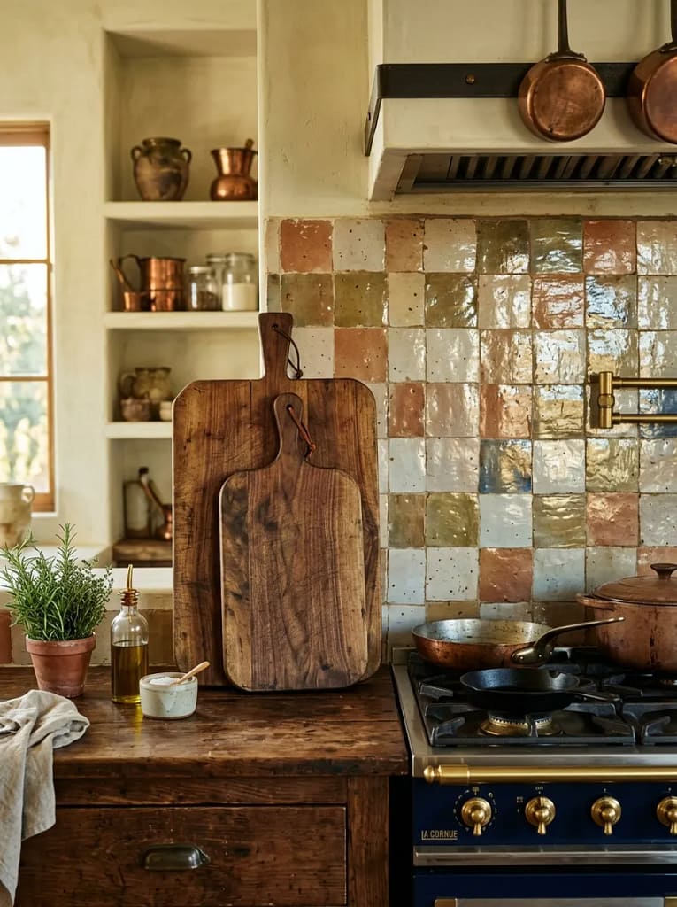 25 Kitchen Decor Ideas That Instantly Upgrade Any Space 5 Leaning Cutting Board Display