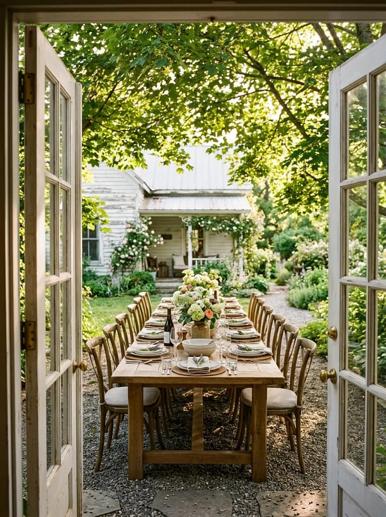 Long Farmhouse Table Layout