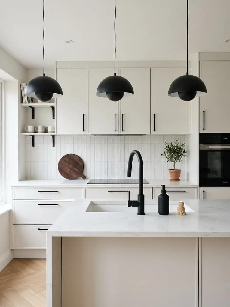 25 Kitchen Decor Ideas That Instantly Upgrade Any Space 14 Matte Black or Brass Fixtures