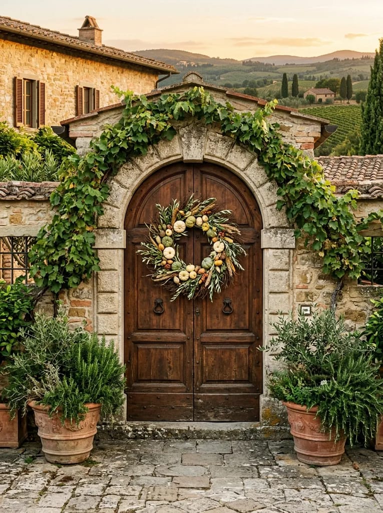 23 Fall Front Door Wreath Ideas for Instant Charm 16 Mini Gourd Harvest Wreath