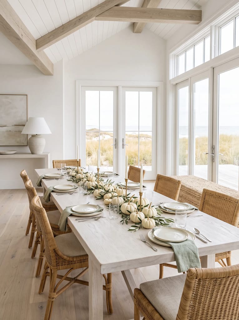 21 Harvest Table Centerpiece Ideas Guests Will Love 7 Mini White Pumpkin Runner