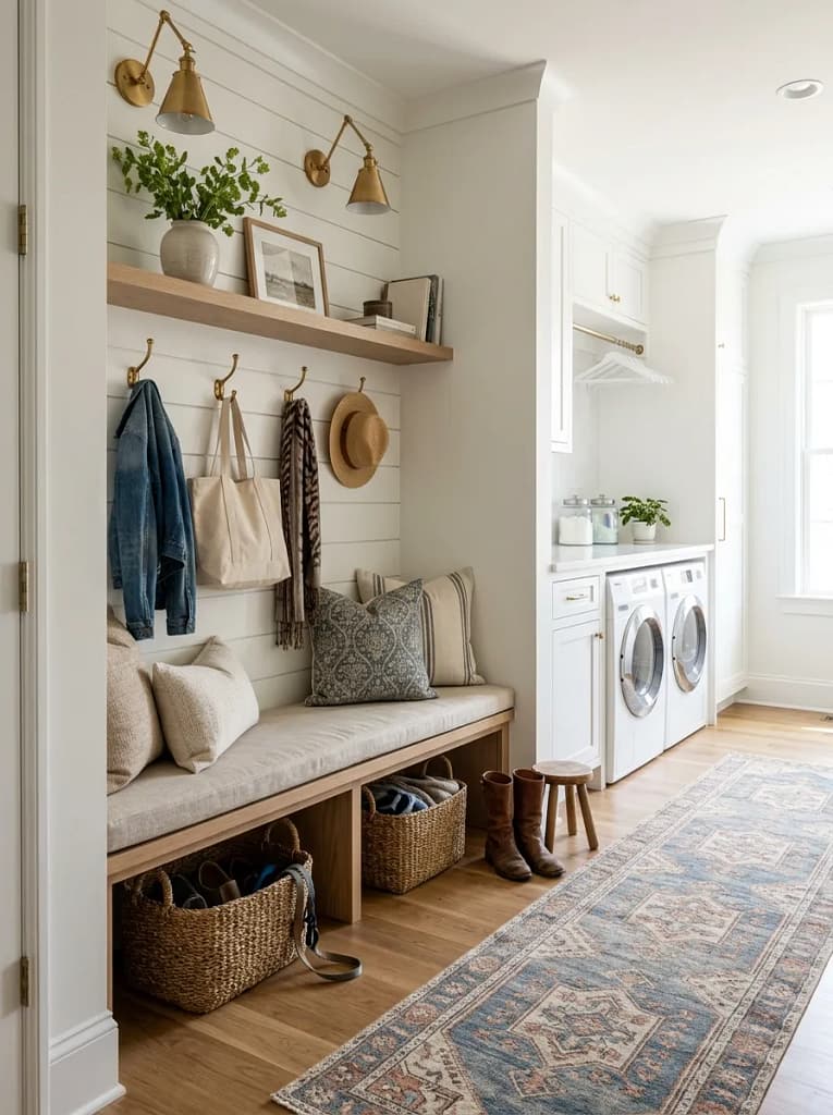 22 Laundry Room Decor Ideas for Stylish Small Spaces 21 Mudroom Bench Nook