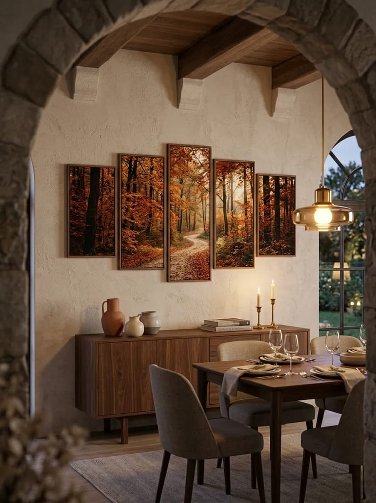 23 Fall Wall Art Ideas for Beautiful Seasonal Style 22 Multi Panel Canvas Collage