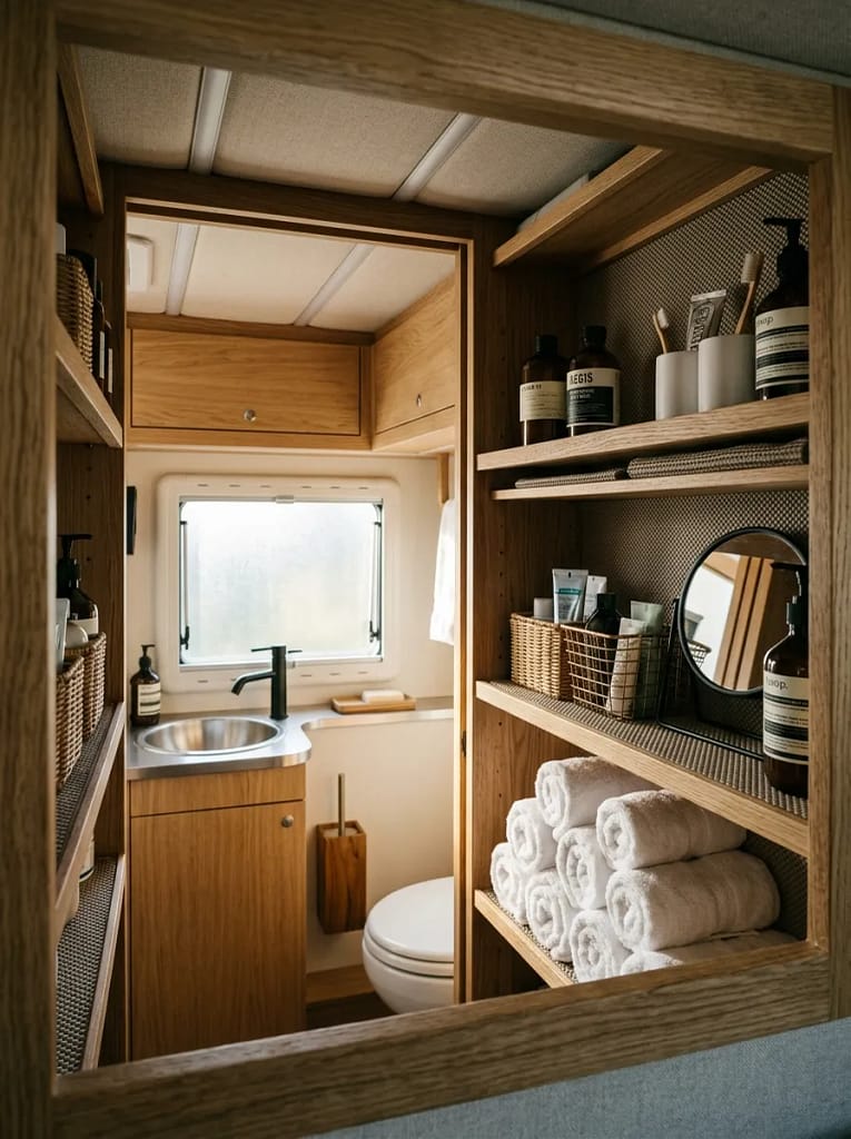 24 Camper Bathroom Storage Ideas for Small Spaces 25 Non-Slip Shelf Liner