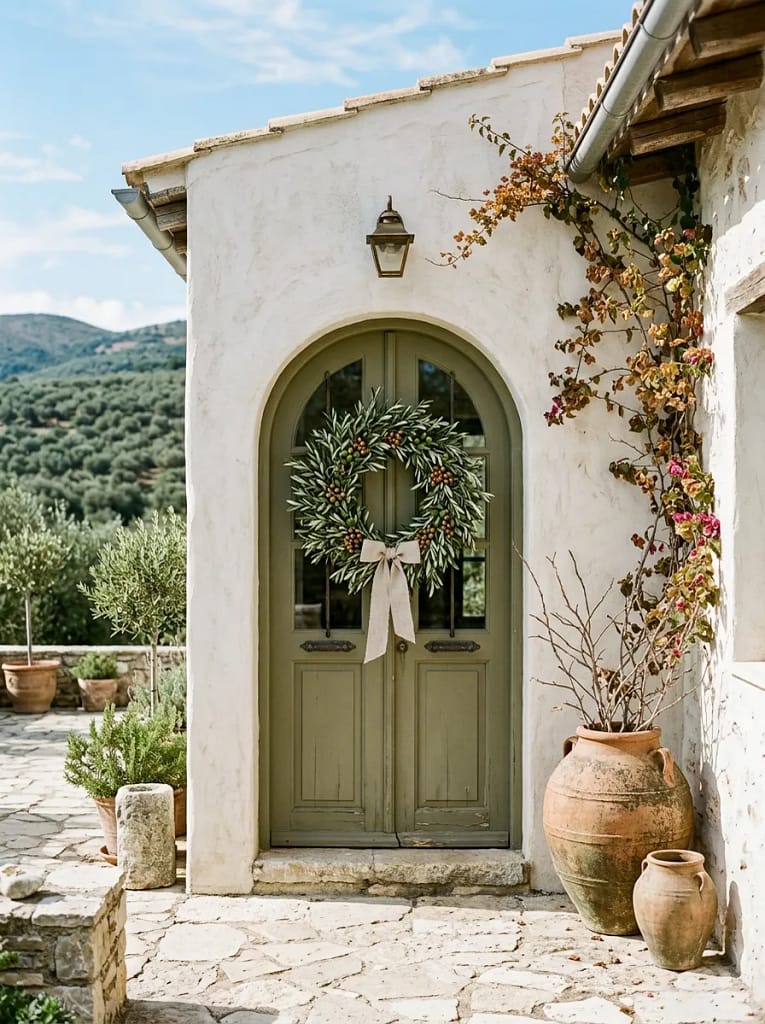 23 Fall Front Door Wreath Ideas for Instant Charm 19 Olive Branch Fall Wreath