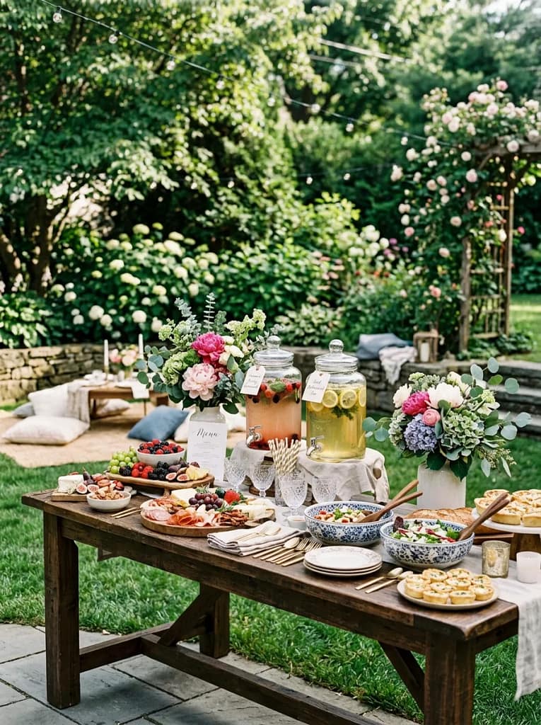 23 Outdoor Picnic Area Ideas for Backyard Gatherings 15 Outdoor Buffet Station