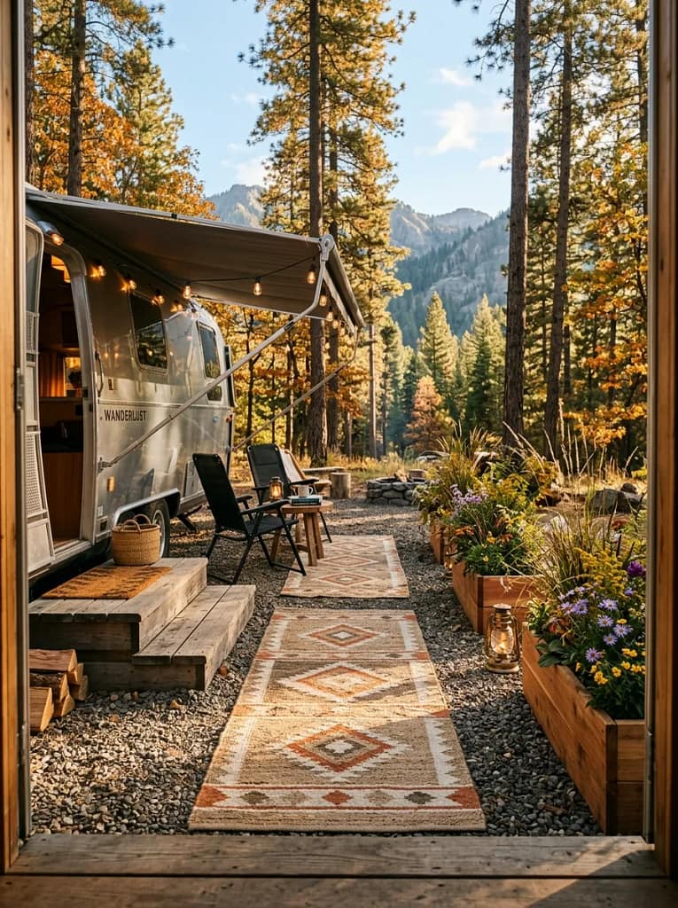 20 Camper Porch Decor Ideas for Cozy Outdoor Living 17 Outdoor Camper Rug Runner