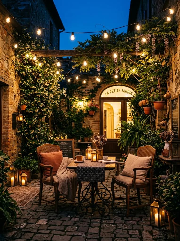 21 Tiny Patio Ideas That Maximize Small Outdoor Spaces 8 Outdoor String Lights