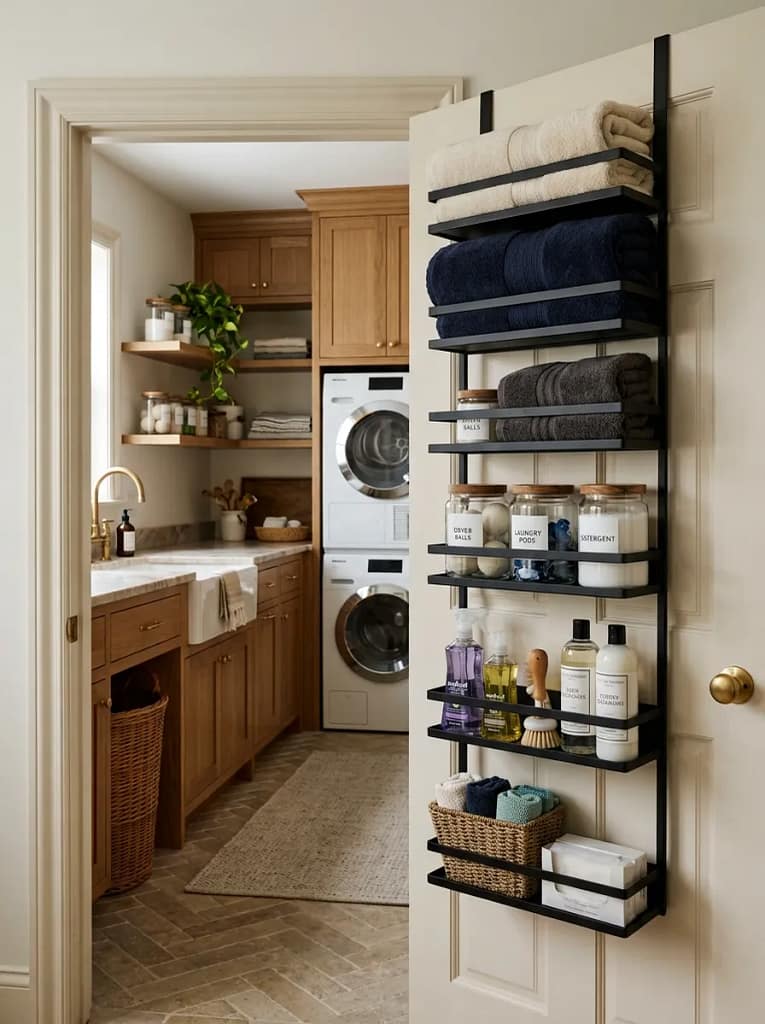 22 Fall Laundry Room Storage Ideas for Tidy Spaces 8 Over Door Organizer