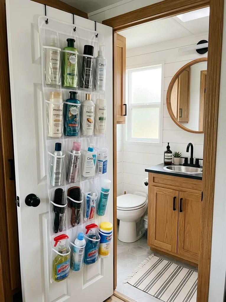 24 Camper Bathroom Storage Ideas for Small Spaces 2 Over-Door Shoe Organizer