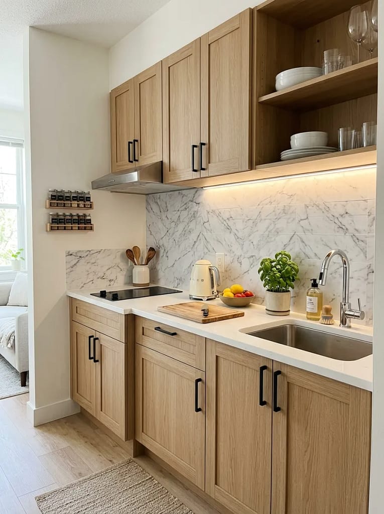 25 Kitchen Decor Ideas That Instantly Upgrade Any Space 17 Peel-and-Stick Backsplash