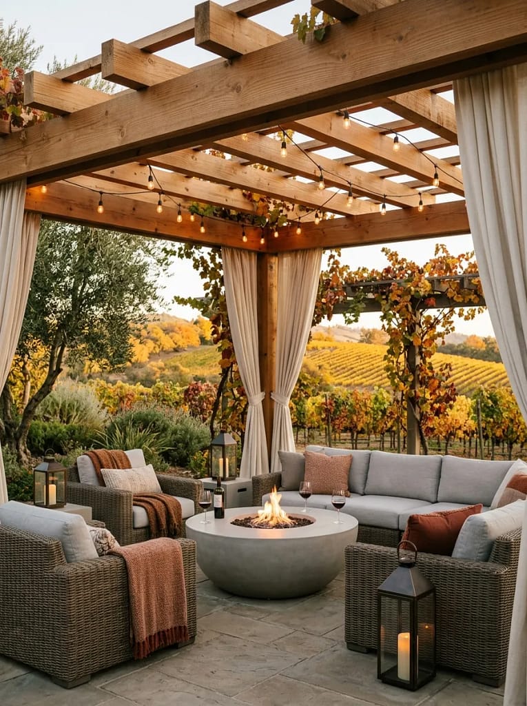 20 Fall Fire Pit Ideas for Cozy Backyard Evenings 9 Pergola Covered Fire Pit