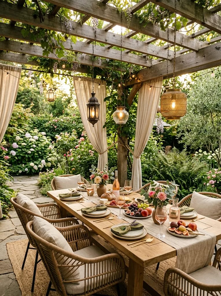 23 Outdoor Picnic Area Ideas for Backyard Gatherings 4 Pergola Covered Picnic Area