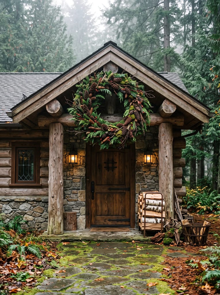 23 Fall Front Door Wreath Ideas for Instant Charm 9 Pinecone Woodland Wreath