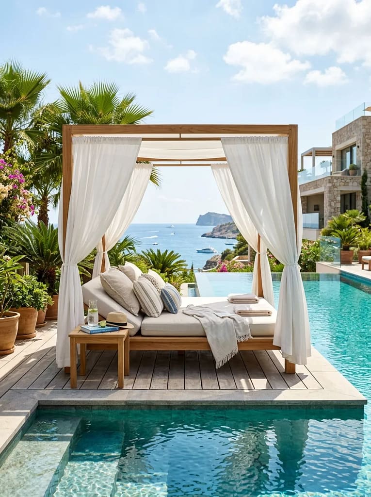 23 Shade Structure Ideas for Cool Outdoor Comfort 9 Poolside Cabana Retreat