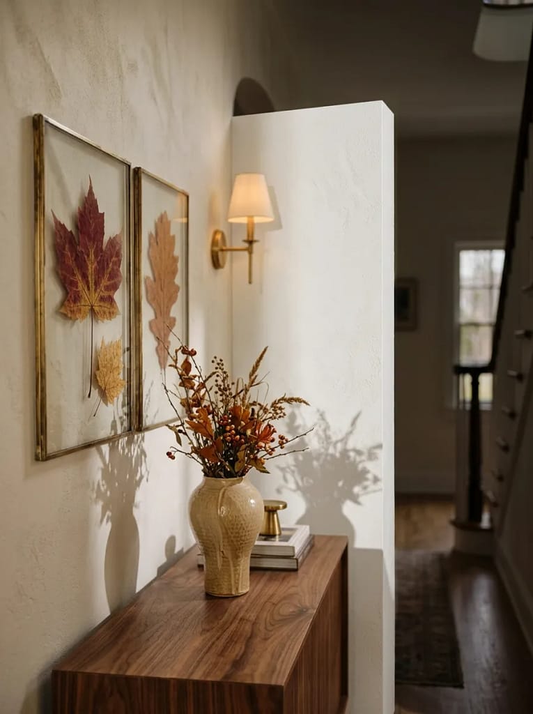 23 Fall Wall Art Ideas for Beautiful Seasonal Style 6 Pressed Leaf Art
