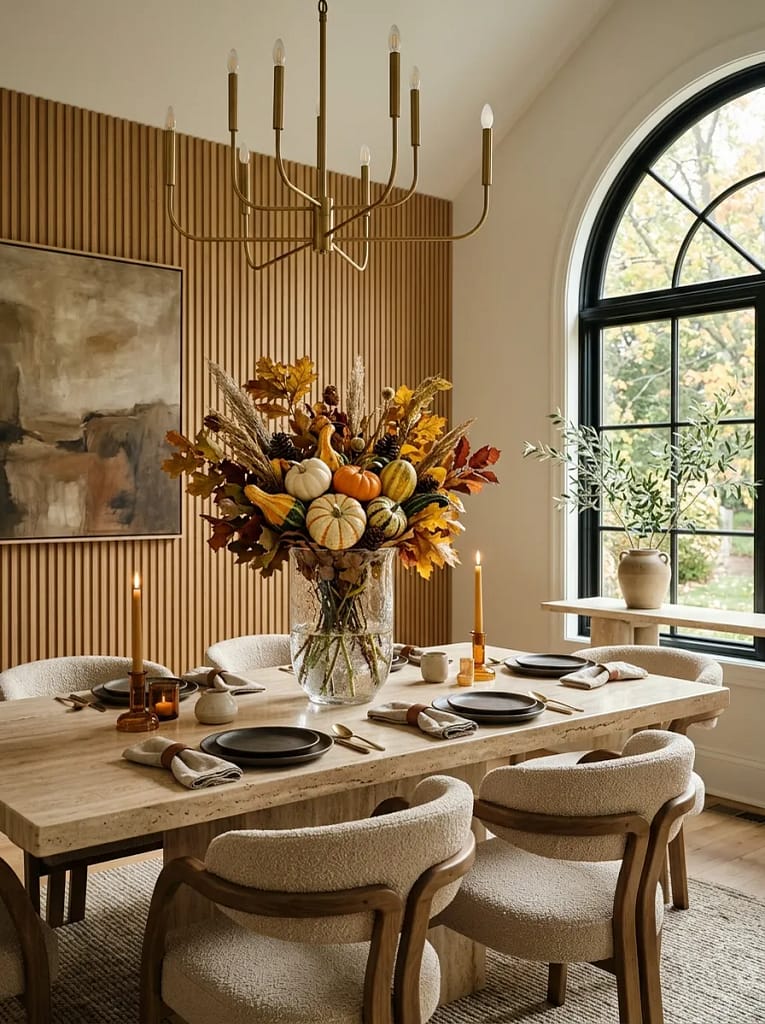 20 Pumpkin Gourd Decor Ideas for Charming Fall Homes 16 Pumpkin Filled Glass Hurricane Vase