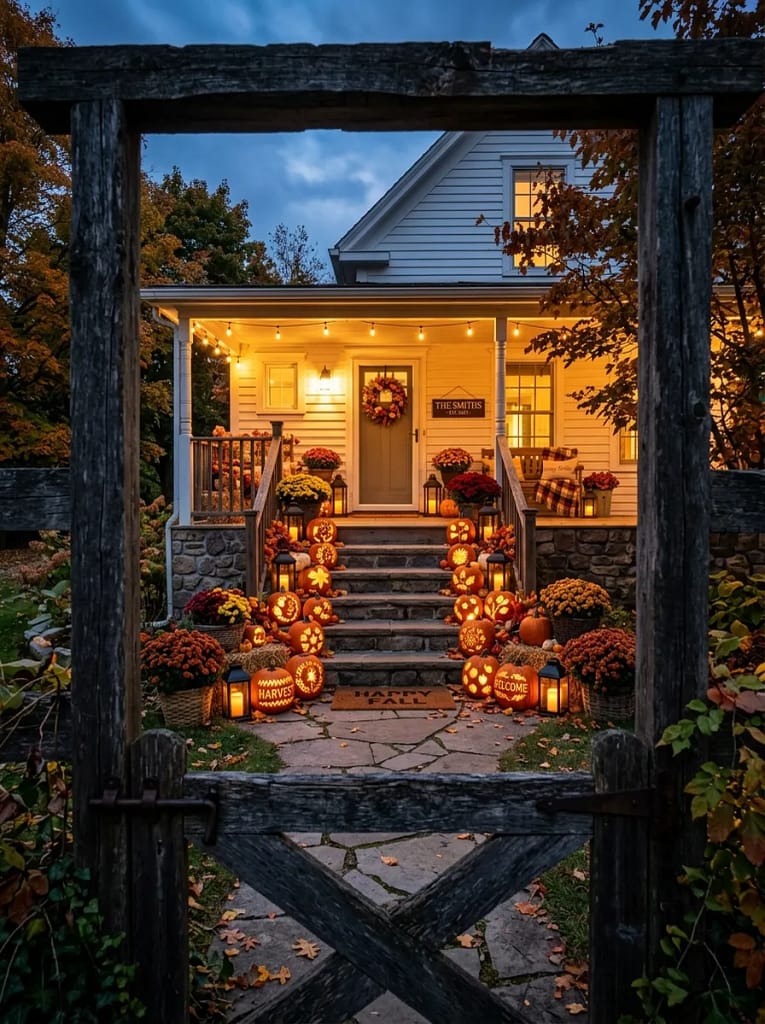 24 Autumn Lighting Ideas for Warm Cozy Evenings 14 Pumpkin Glow Lanterns