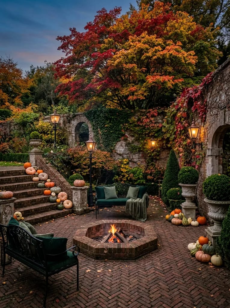 20 Fall Fire Pit Ideas for Cozy Backyard Evenings 17 Pumpkin Styled Fire Pit