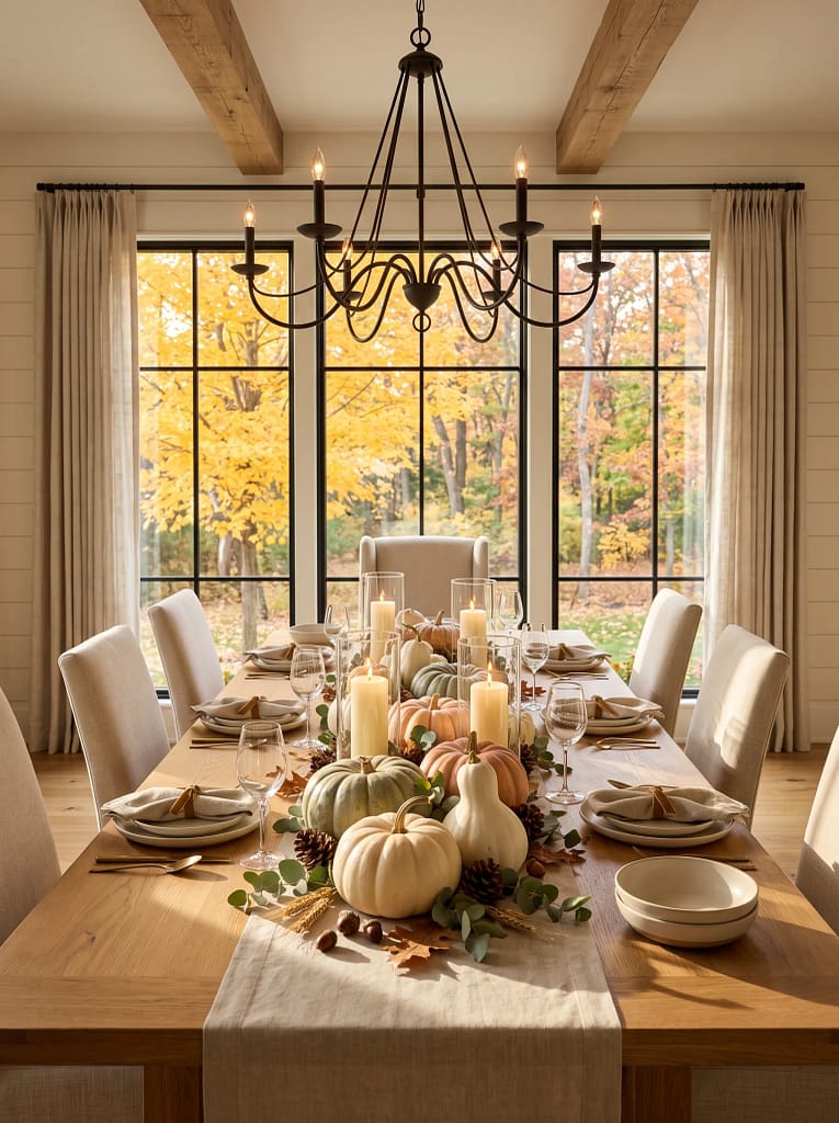 Pumpkin and Candle Centerpiece