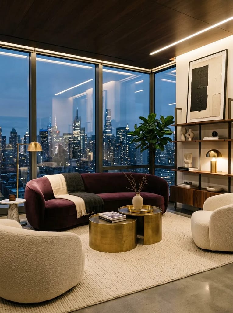 23 Moody Purple Living Room Ideas That Feel Luxe 3 Purple Velvet Sofa