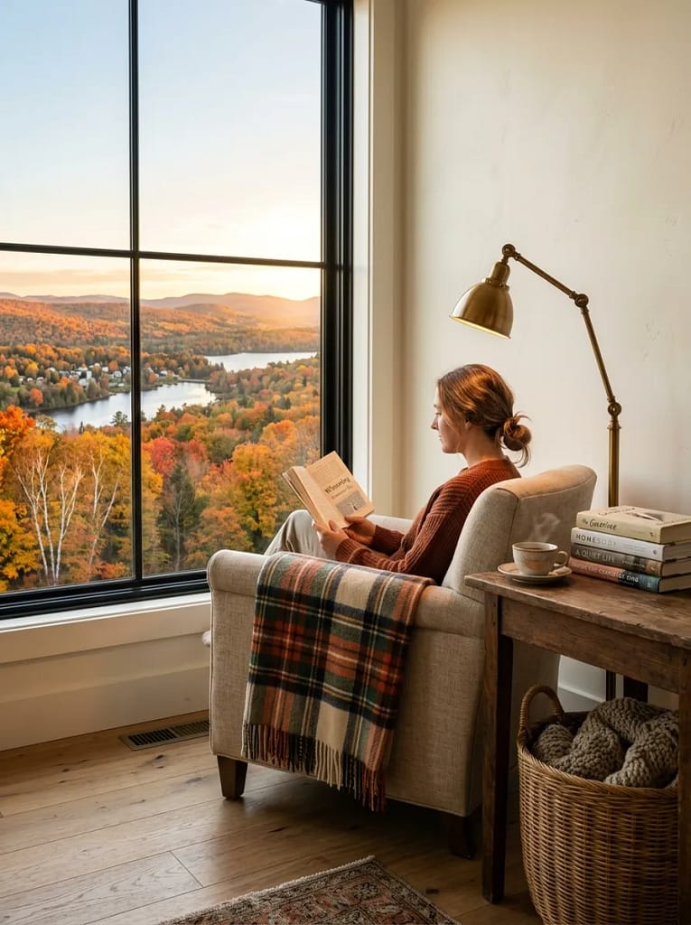 24 Autumn Lighting Ideas for Warm Cozy Evenings 16 Reading Nook Lamp