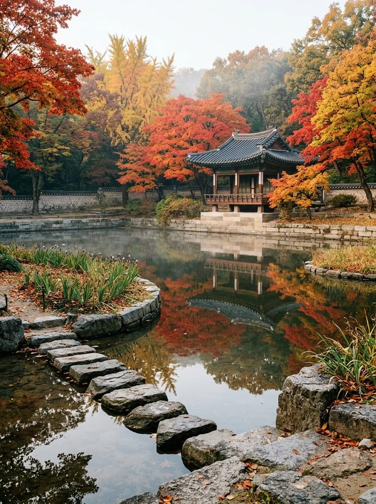 22 Autumn Garden Ideas for Dreamy Seasonal Beauty 19 Reflective Garden Pond