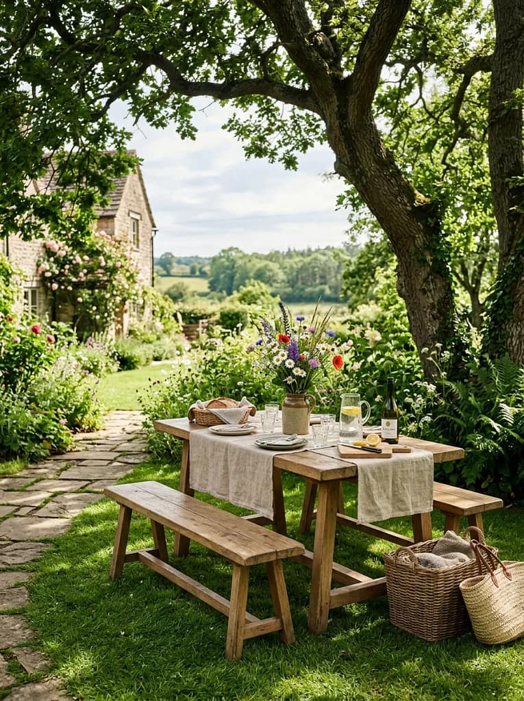 Rustic Wooden Picnic Table
