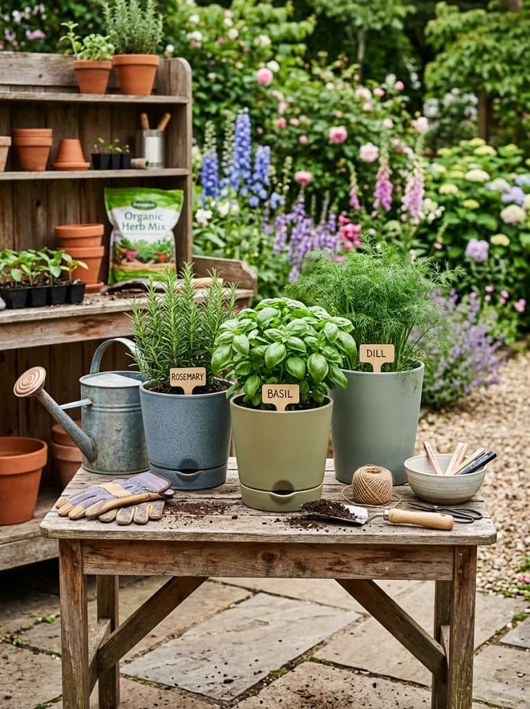 22 Herb Garden Ideas for Fresh Flavor All Year Long 4 Self-Watering Pots