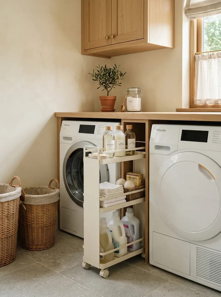 24 Laundry Room Storage Ideas to Maximize Every Inch 6 Slim Rolling Cart In Gap