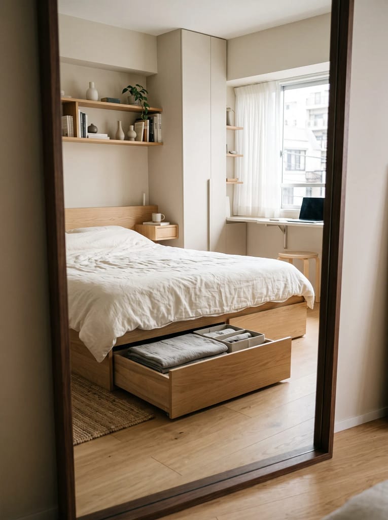 22 Bedroom Ideas for Cozy Stylish Dream Spaces 12 Small Bedroom with Smart Storage