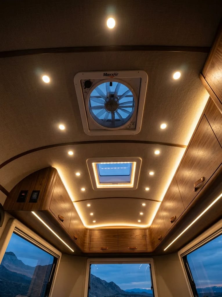 21 Camper Living Room Ideas for Cozy Tiny Interiors 18 Smart 12V Lighting System