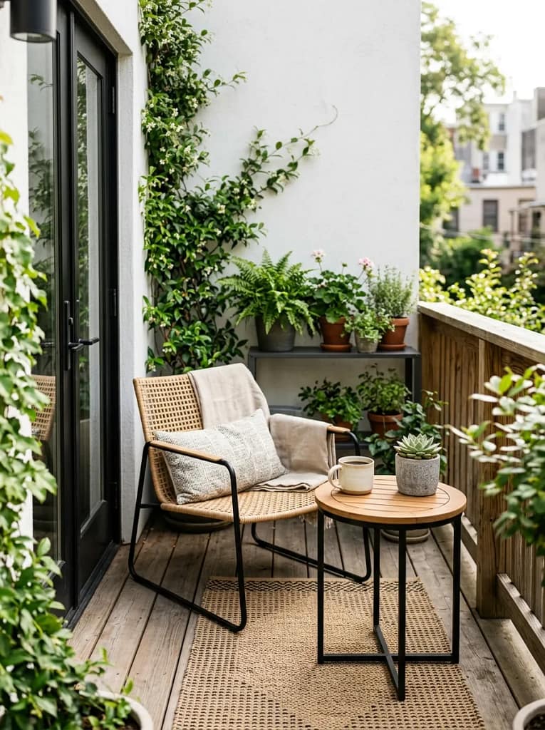 21 Tiny Patio Ideas That Maximize Small Outdoor Spaces 9 Space-Saving Side Table