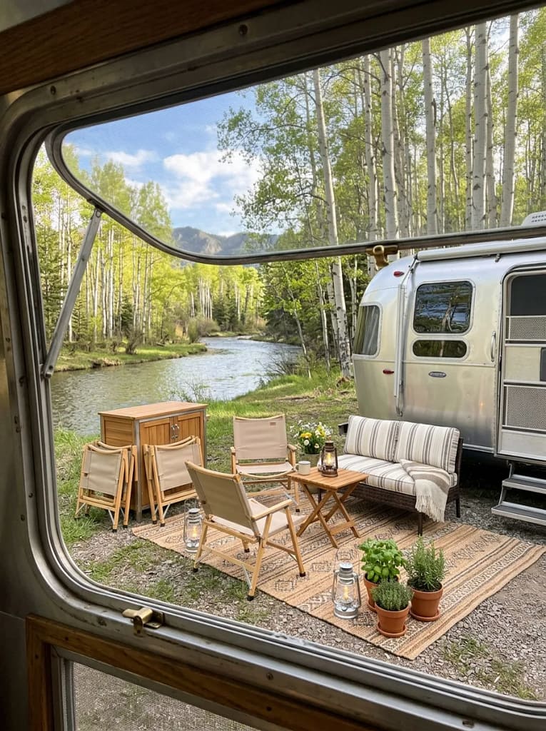 20 Camper Porch Decor Ideas for Cozy Outdoor Living 7 Stackable Camp Chairs
