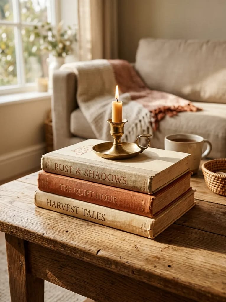 24 Fall Coffee Table Decor Ideas for Cozy Autumn Style 3 Stacked Coffee Table Books