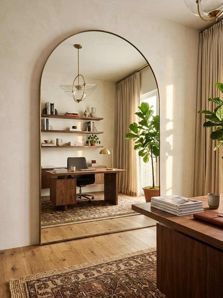 20 Home Office Decor Ideas for Productive Workspaces 17 Statement Wall Mirror