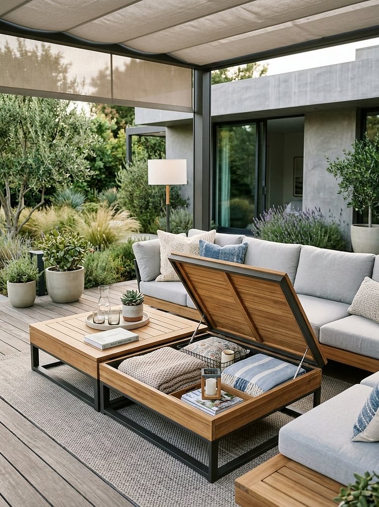 24 Outdoor Modular Seating Ideas for Flexible Comfort 15 Storage Coffee Table