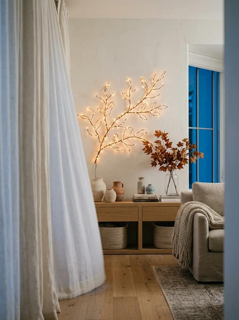 23 Fall Wall Art Ideas for Beautiful Seasonal Style 17 String Light Wall Art