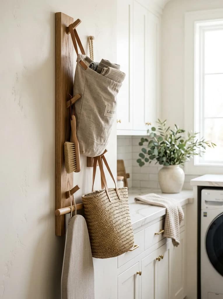 20 Laundry Room Organization Ideas for Clutter Free Space 14 Wall Hook Rack