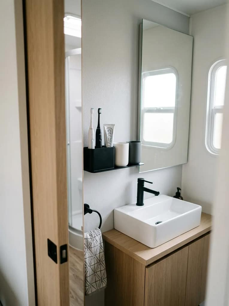 24 Camper Bathroom Storage Ideas for Small Spaces 7 Wall-Mounted Toothbrush Holder