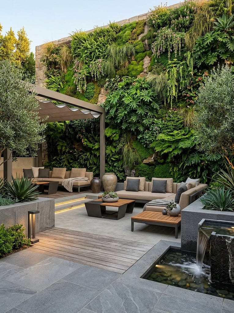 24 Outdoor Modular Seating Ideas for Flexible Comfort 18 Wall Planter Accent