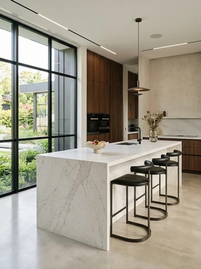25 Kitchen Decor Ideas That Instantly Upgrade Any Space 2 Waterfall Island Edge Styling